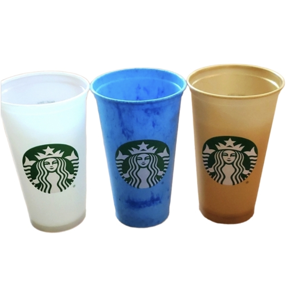 Starbucks 3 Pack Plastic 16oz Logo Cups 2013